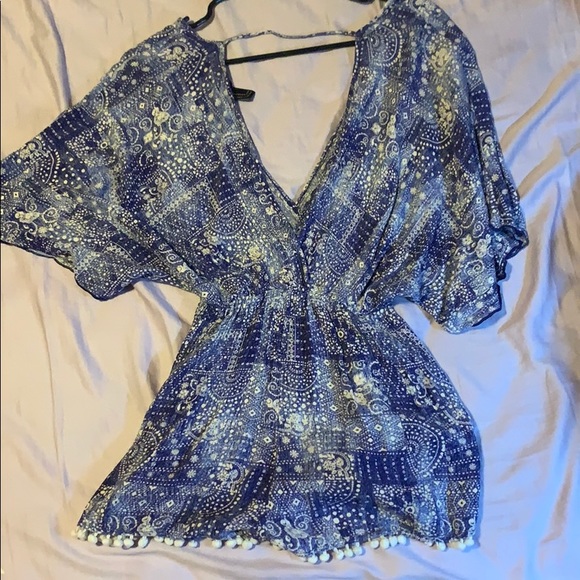 Blue and White Cover Up Dress - Picture 2 of 2